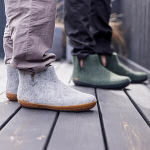 Glerups Womens Gray Wool Rubber Sole Honey Booties EUR 38 US 8